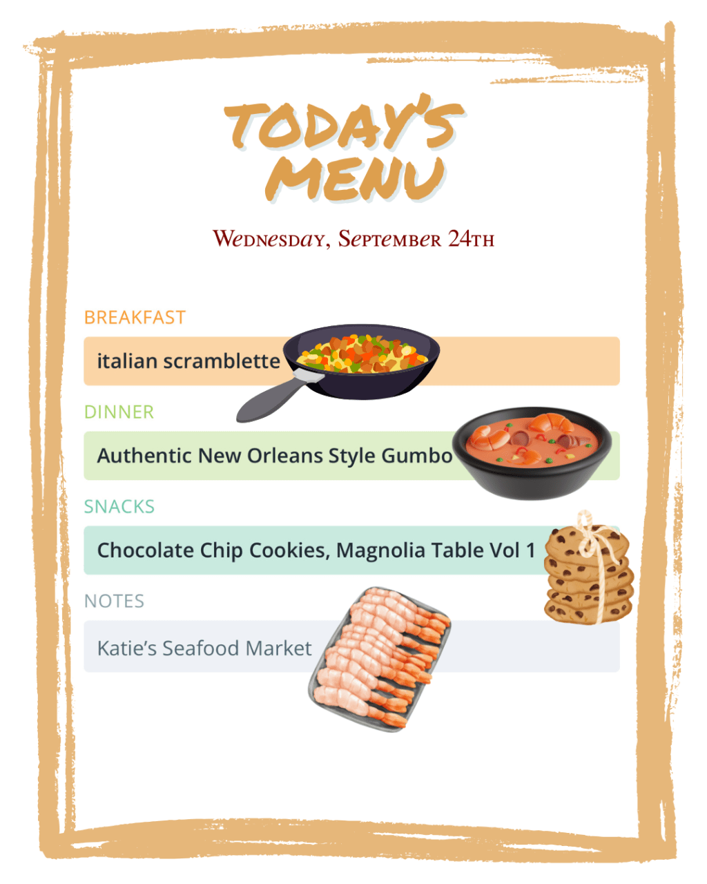 Wednesday, September 24, 2025&nbsp;Menu