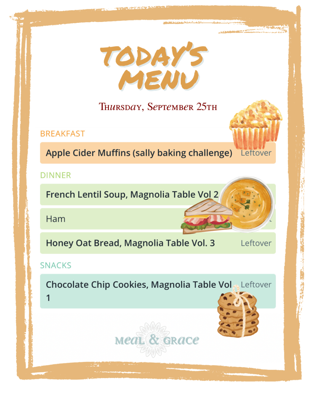 Thursday, September 25, 2025&nbsp;Menu