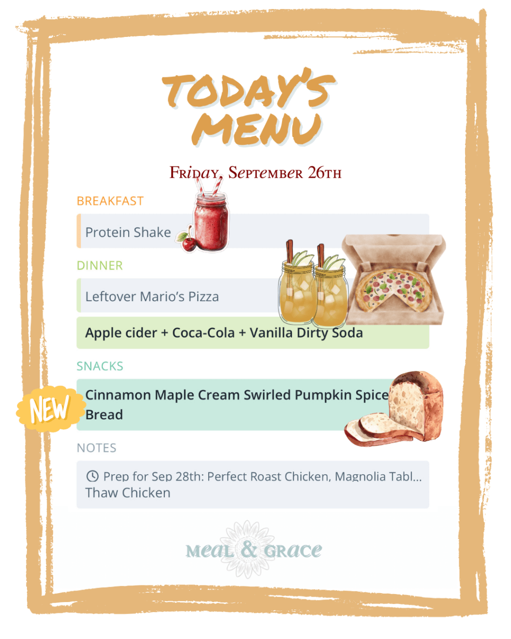 Friday, September 26, 2025&nbsp;Menu