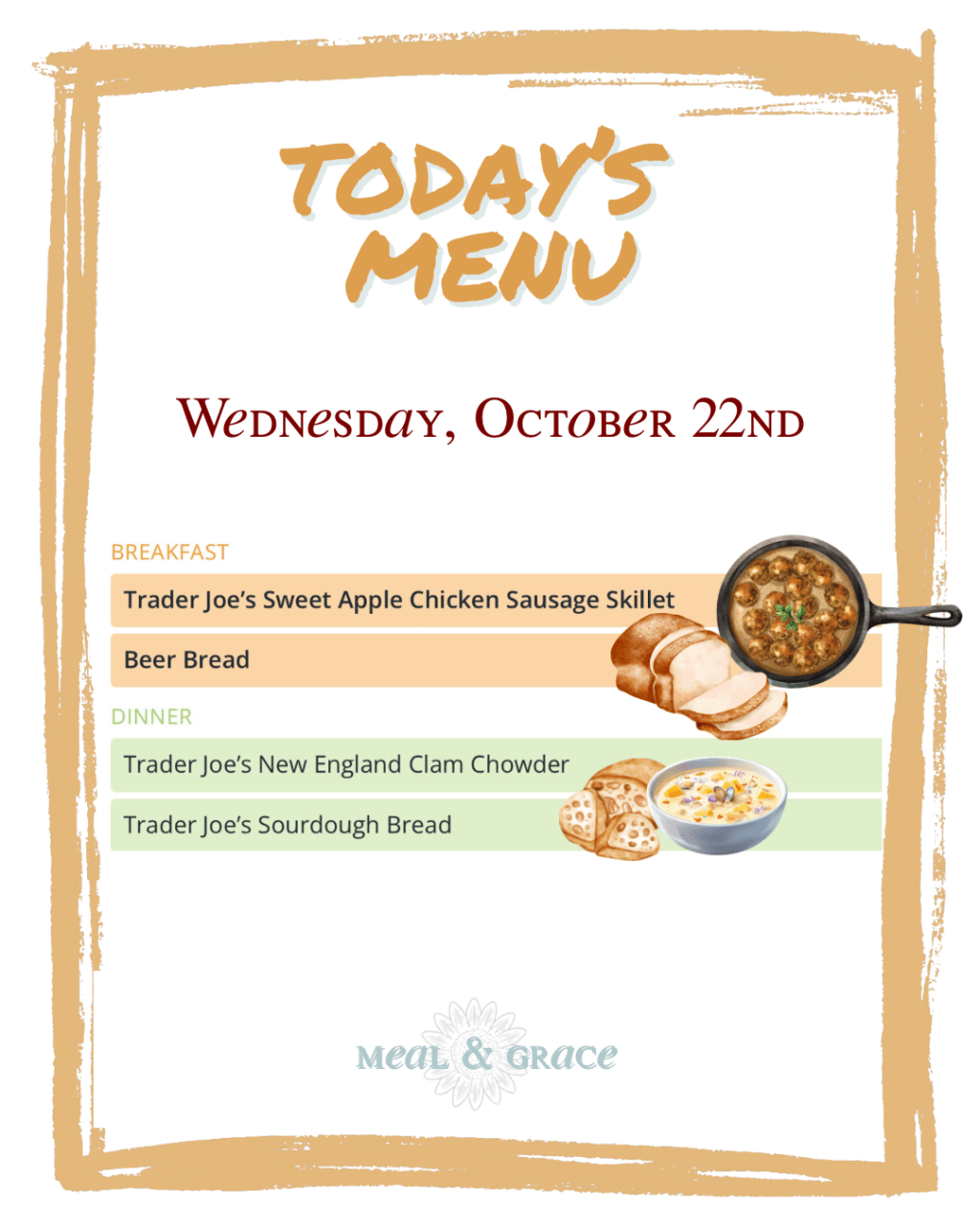 Wednesday, October 22, 2025&nbsp;Menu